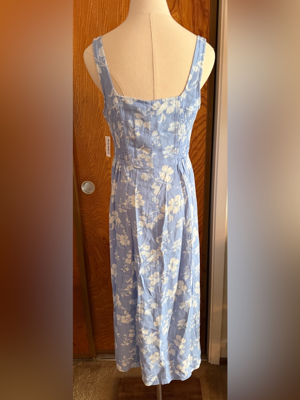 Old Navy Light Blue Floral Midi Dress - Picture 2 of 6
